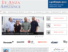 Tablet Screenshot of deanzaappliance.com